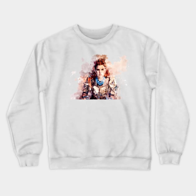 Aloy Watercolor painting Crewneck Sweatshirt by Stylizing4You